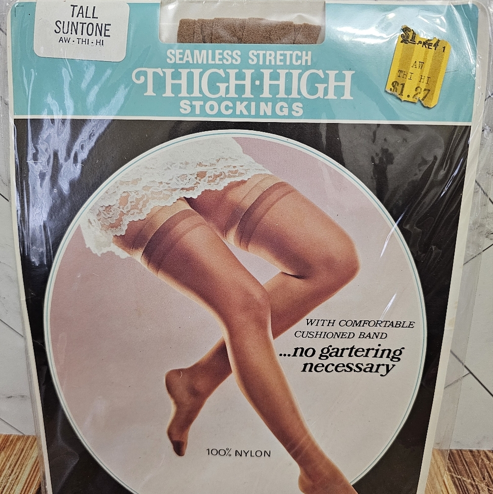New old stock vintage thigh high stockings